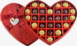 红色爱心盒情人节巧克力素材