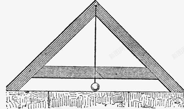 手绘黑色三角支架摆锤png免抠素材_新图网 https://ixintu.com 三角支架 大摆锤 工具 手绘 摆锤 重力测量 金属 黑色