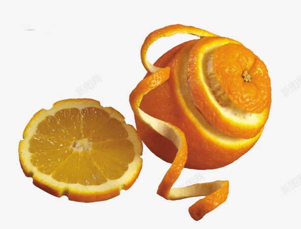 黄色剥开的橙子png免抠素材_新图网 https://ixintu.com 剥开 橙子 黄色