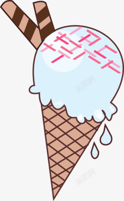 浅蓝冰淇淋素材