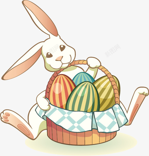 提着装吗食物的篮子的兔子矢量图ai免抠素材_新图网 https://ixintu.com 兔子 卡通 篮子 矢量图