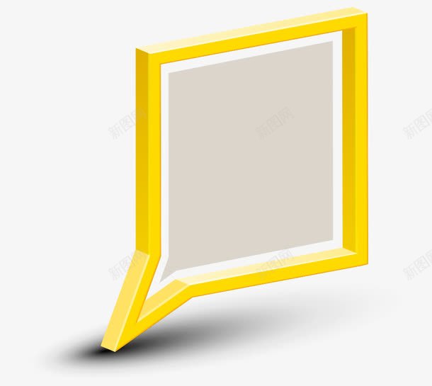 卡通立体对话框黄色png免抠素材_新图网 https://ixintu.com 卡通 立体对话框黄色