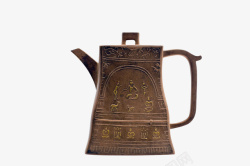 古铜色茶具古朴质感金属精美茶具高清图片