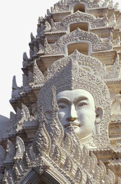 白色佛像泰国曼谷巨型白色佛像高清图片