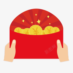 装满金币的红包素材