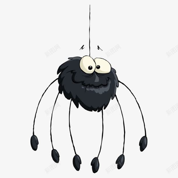 黑色蜘蛛png免抠素材_新图网 https://ixintu.com 动物 动物插画 卡通动物 矢量动物 蜘蛛 黑色蜘蛛