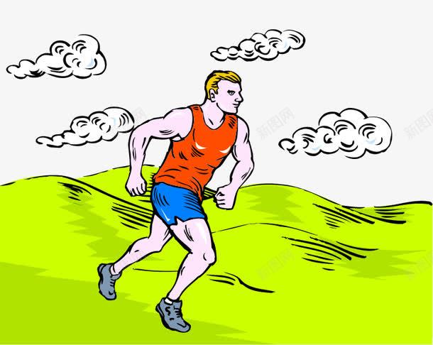 马拉松运动员草地跑步png免抠素材_新图网 https://ixintu.com 慢跑 训练 运动员 马拉松
