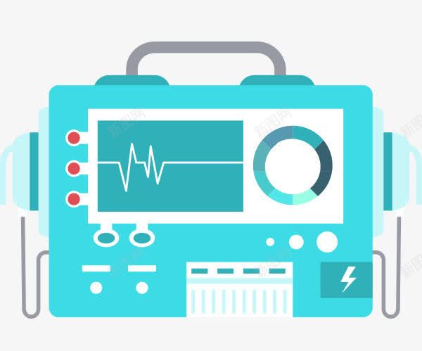医疗机器矢量图ai免抠素材_新图网 https://ixintu.com 心电图 急救设备 扁平化 矢量图