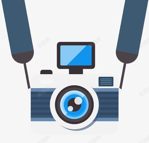 一部相机png免抠素材_新图网 https://ixintu.com 一部 卡通 图案 手绘 白色 相机 简图 蓝色