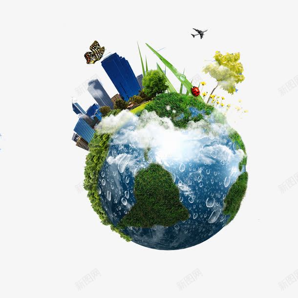 绿色地球城市创意png免抠素材_新图网 https://ixintu.com 创意 创意地球 城市 绿色地球 高清 高清图片