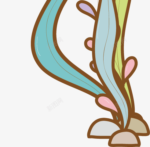 可爱的水草矢量图ai免抠素材_新图网 https://ixintu.com 创意 卡通手绘 抽象 植物 水生植物 水草 矢量图