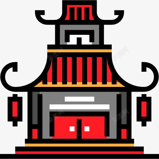 中华寺图标png_新图网 https://ixintu.com 中华寺 中国 亚洲 古老的建筑 地标 建筑 纪念碑