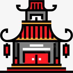 宁静寺地标中华寺图标高清图片