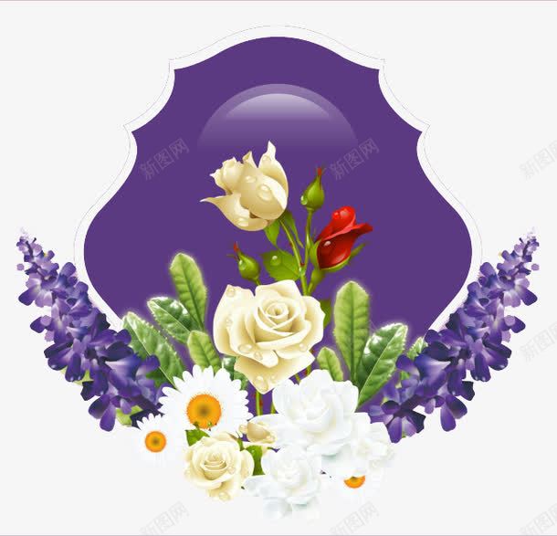 紫色玫瑰花背景png免抠素材_新图网 https://ixintu.com 玫瑰花 白玫瑰花瓣 素材背景 紫色