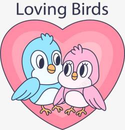 粉色浪漫爱情鸟素材