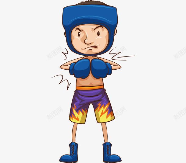 卡通人物png免抠素材_新图网 https://ixintu.com 穿短裤的卡通人物 练拳击的人物