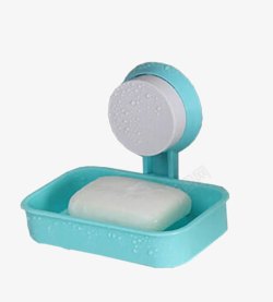 蓝色肥皂盒吸盘肥皂盒蓝色高清图片