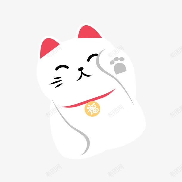 招财猫png免抠素材_新图网 https://ixintu.com 招财 猫 白色 素材