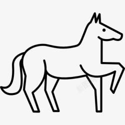 一只马马抬起一只前脚轮廓图标高清图片
