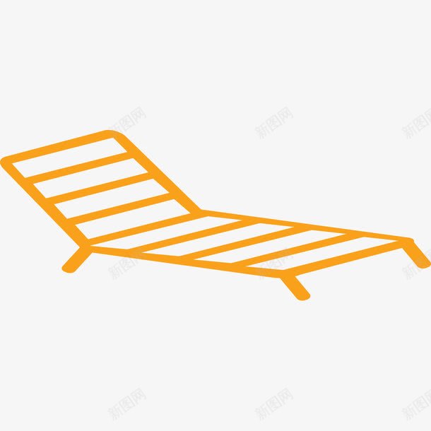手绘的躺椅png免抠素材_新图网 https://ixintu.com 手绘 躺椅 黄色