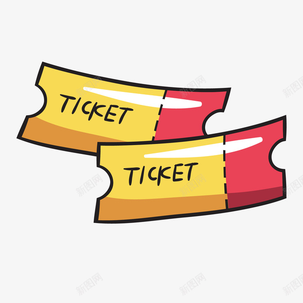黄红色两张旅行票模型矢量图ai免抠素材_新图网 https://ixintu.com 两张票 旅行 旅行票 模型 红色 英文 黄色 矢量图