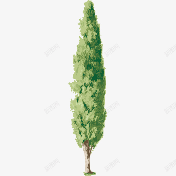 绿色杨树款式png免抠素材_新图网 https://ixintu.com 手绘 杨树 款式 绿色