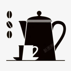 创意黑白风格咖啡图标素材