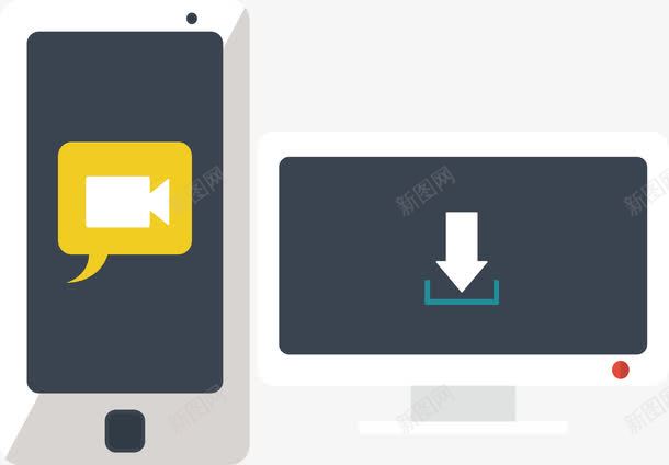 视频播放软件png免抠素材_新图网 https://ixintu.com 下载 手机应用 数据传输 矢量素材