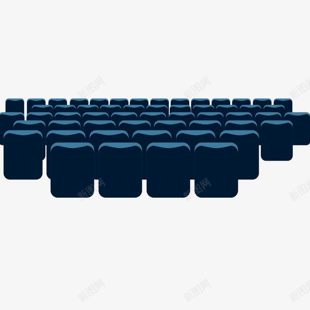 蓝色影院座位png免抠素材_新图网 https://ixintu.com 座位 座位表 影院 矢量素材 蓝色