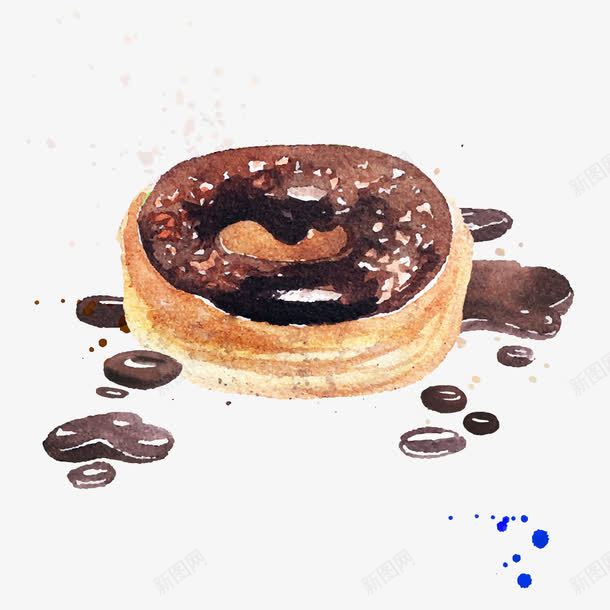 巧克力甜甜圈png免抠素材_新图网 https://ixintu.com 手绘 零食 面包 食物