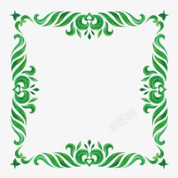 绿色镜框绿色的花纹镜框边框高清图片