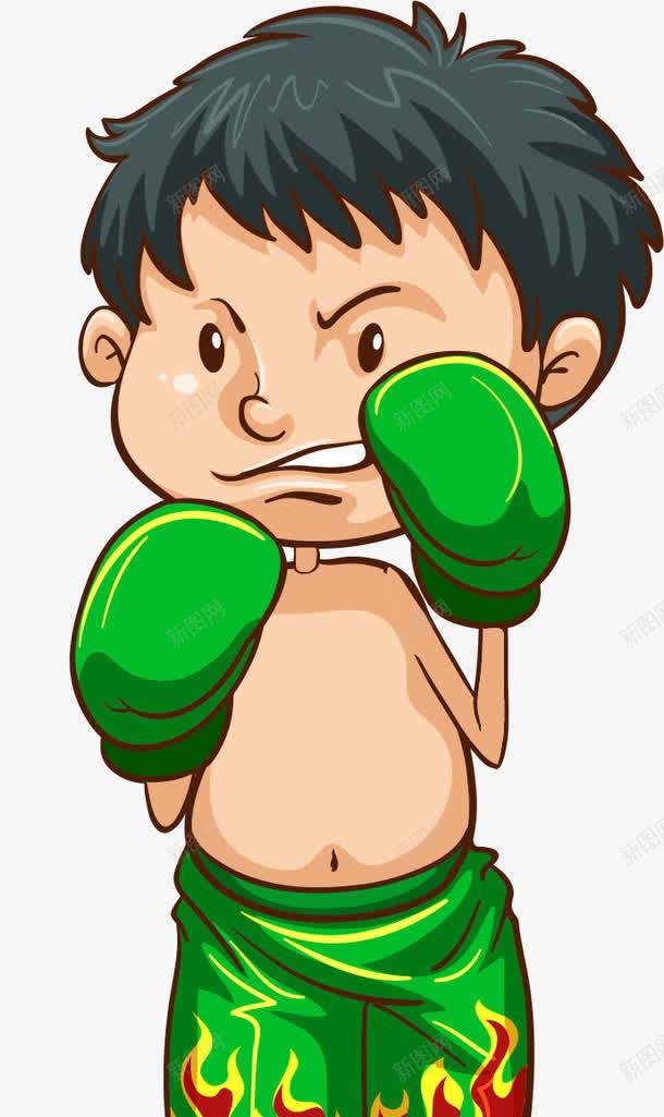 凶猛的拳击手png免抠素材_新图网 https://ixintu.com 打拳 打拳的小孩 拳击 拳击手 矢量素材 绿色