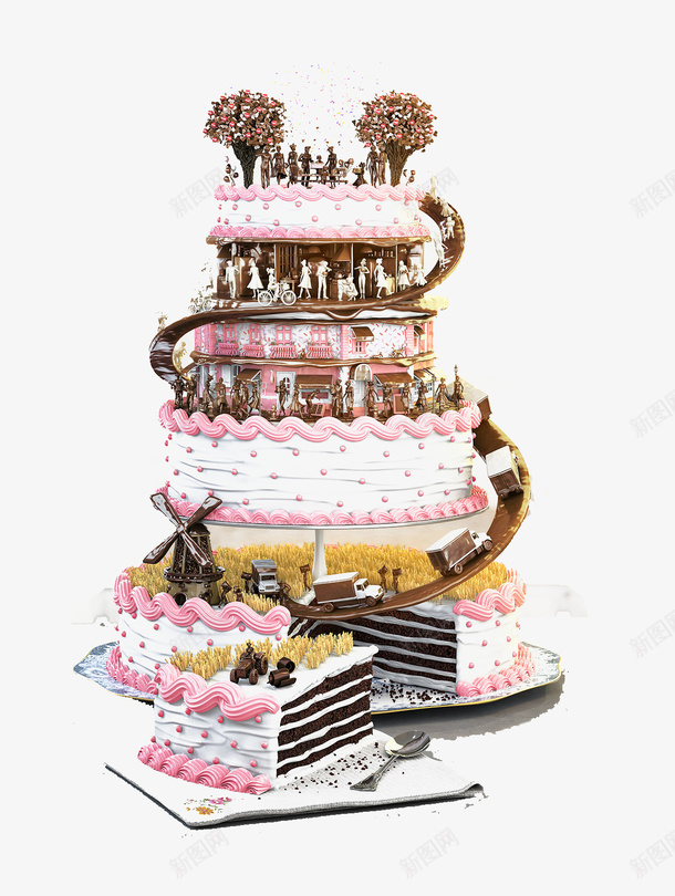 创意甜美多屋蛋糕png免抠素材_新图网 https://ixintu.com 创意 创意蛋糕 多屋蛋糕 甜美 蛋挞 蛋糕