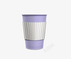 紫色一次性纸杯素材