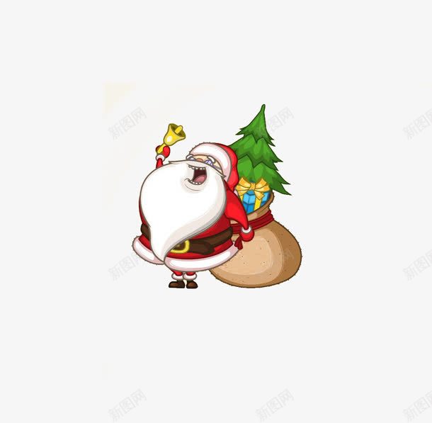 圣诞老人背袋png免抠素材_新图网 https://ixintu.com 圣诞树 圣诞礼物袋 圣诞老人 圣诞袋子