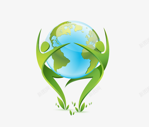 创意环保图标地球图png_新图网 https://ixintu.com 人物 创意 地球 拥抱地球 环保图标 绿叶