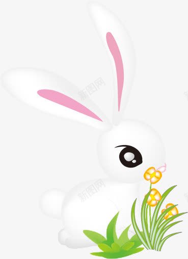 可爱卡通萌物小白兔png免抠素材_新图网 https://ixintu.com 卡通 可爱 白兔