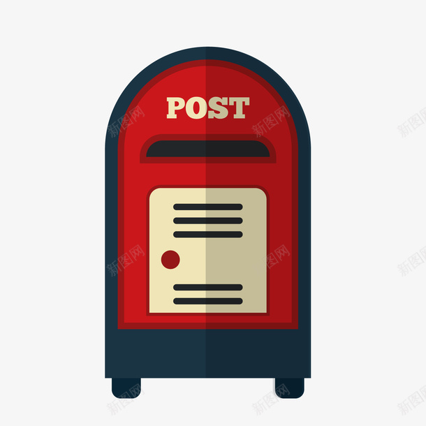 红色复古邮筒png免抠素材_新图网 https://ixintu.com 卡通邮箱筒 复古邮筒 红色邮箱筒 背景装饰