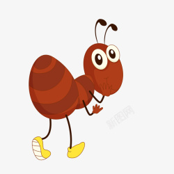 棕色蚂蚁卡通手绘可爱棕色蚂蚁图矢量图高清图片