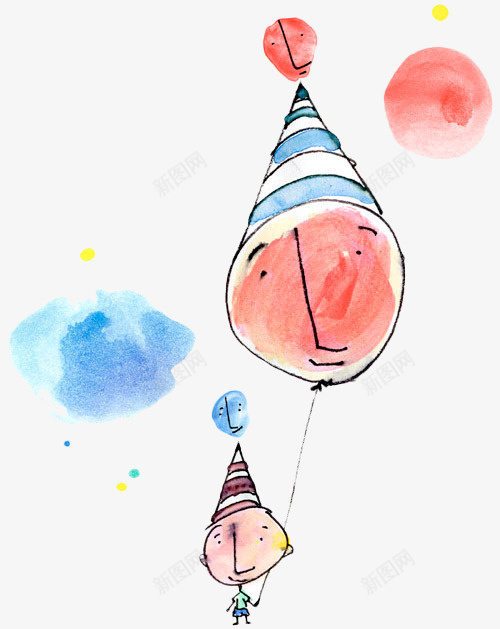 手绘人形气球png免抠素材_新图网 https://ixintu.com 人形 手绘 搞怪 气球