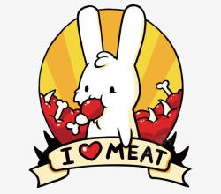 吃肉的兔子素材