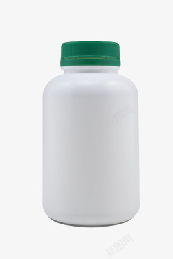绿色瓶身白色瓶身绿色盖子的塑料瓶罐实物高清图片