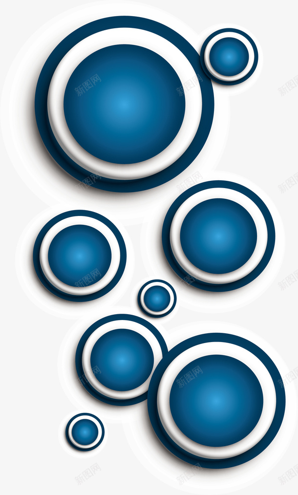 蓝色圆圈按钮矢量图eps免抠素材_新图网 https://ixintu.com 圆形按钮 矢量素材 艺术 蓝色按钮 矢量图