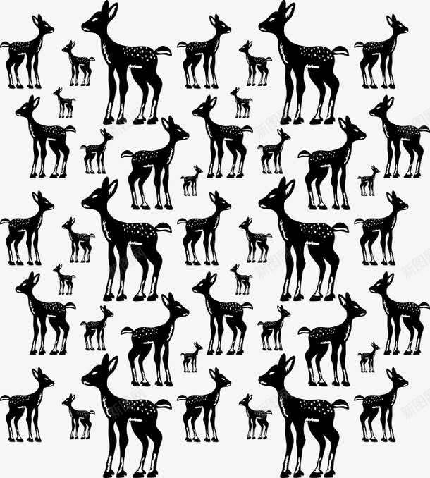 卡通手绘黑白小鹿图案png免抠素材_新图网 https://ixintu.com 卡通的动物 小鹿的图案 手绘的小鹿 黑白的小鹿