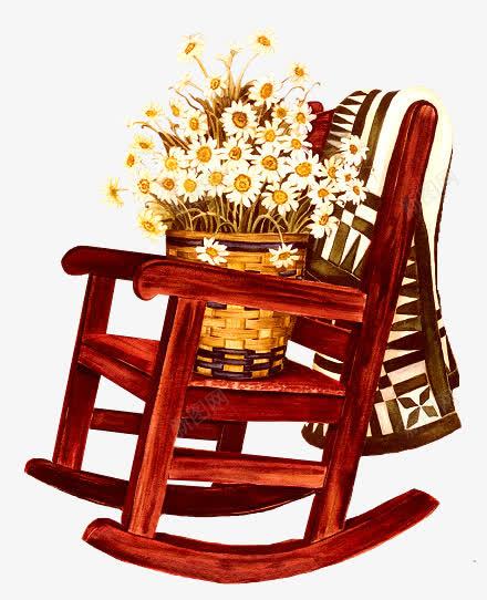 复古摇椅花朵png免抠素材_新图网 https://ixintu.com 复古风 手绘 摇椅 花朵 装饰