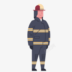 站立的卡通消防员素材