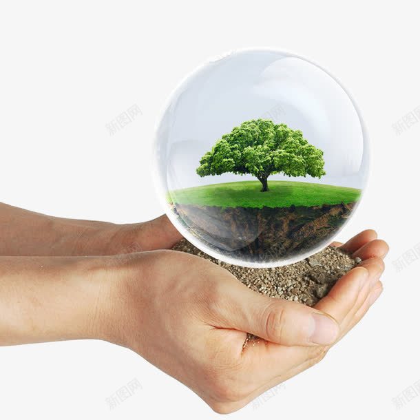环保宣传png免抠素材_新图网 https://ixintu.com 保护环境 双手 树 环保