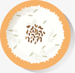 吃米饭大米法式美食大餐矢量图高清图片