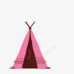 粉色水彩帐篷素材
