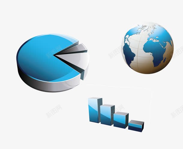 饼形图png免抠素材_新图网 https://ixintu.com 商务 地球 矢量饼形图 饼形图